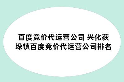 百度竞价代运营公司 兴化荻垛镇百度竞价代运营公司排名